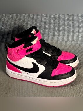 Nike Court Borough Mid 2 ‘Fierce Pink Black’ Shoes HV0935-100 Toddler Size 11C